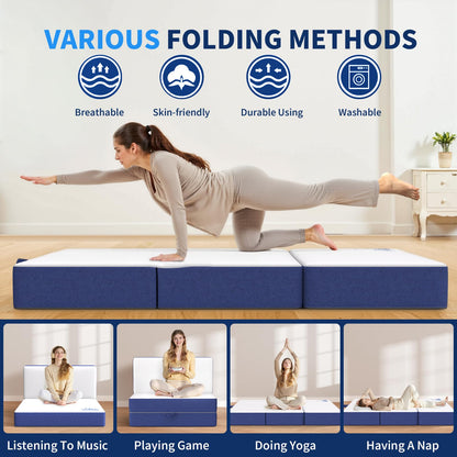 Doubleslee Folding Small Double Mattresses 4ft, 6 Inch Height 120x190x15cm
