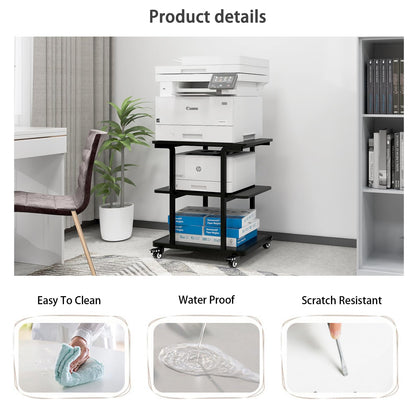 PUNCIA 3-Tier Laser Printer Stand with Storage Heavy Duty Rolling Cart