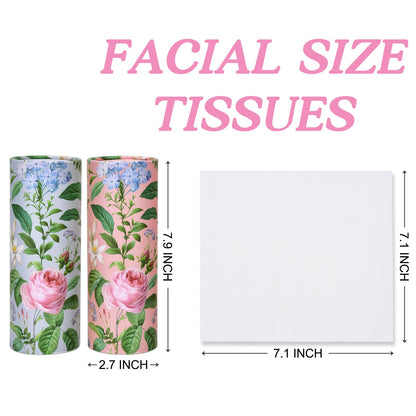 hoziel 4pack Vintage Rose Murals Florals Travel Tissue Tubes Box Container for Car Tissues Cylinder Car Cup Holder
