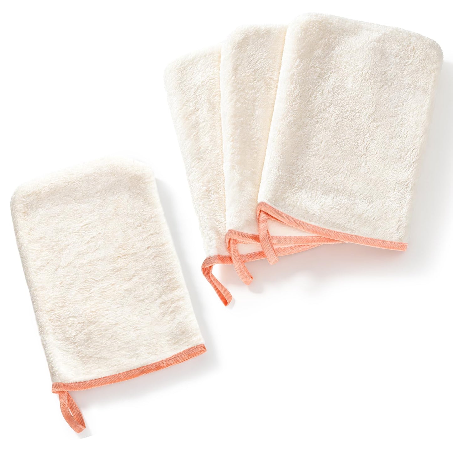 PHOGARY Microfiber Face Cloths for Washing Face, Soft Absorbent Wash Mitts, Coral Fleece Facial Body Wash Cloths, Adult European Bath Mitt