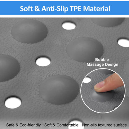 ZOKBOM Square Shower Mat Non Slip 70x70cm | Extra Large Shower Mat for Inside Shower with Suction Cups & Drain Holes