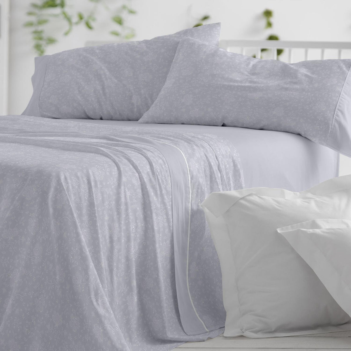 Burrito Blanco Cotton Flannel Sheets, Blue, Ancho de 135 cm