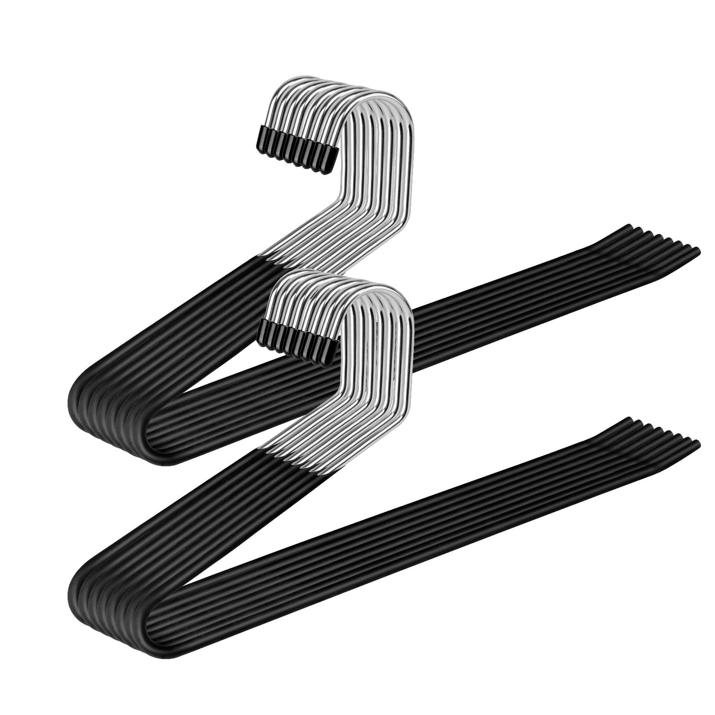 Trouser Hangers, 16 Pack Space Saving Open-Ended Metal Pants Hanger, Non Slip Trousers Slack Hangers Organizers for Pants Jeans Slacks Scarf Trousers