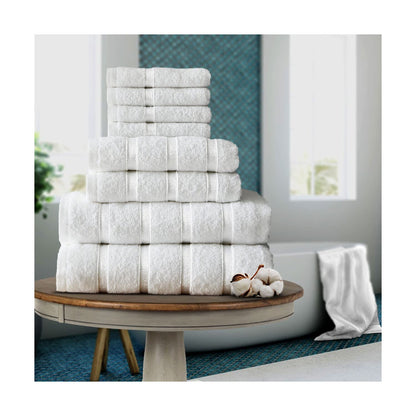 FAIRWAYUK 8-Piece Towels Bale Set for Bathroom, Ultra Soft Premium Quality Water Absorbent Towel Gift Sets, 100% Egyptian Cotton