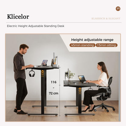 Klicelor Height Adjustable Electric Desk, 2 Memory Buttons, 140x80cm