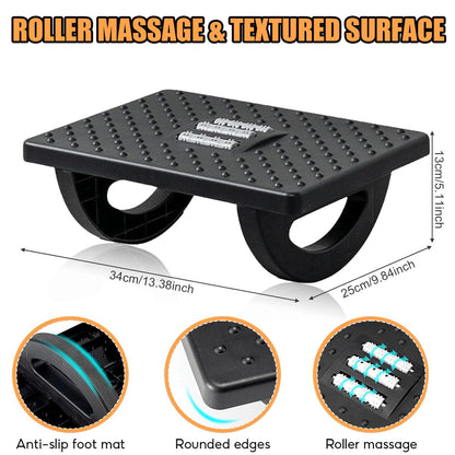Foot Rest for Under Desk at Work, Ergonomic Foot Stools for Under Office Desk,Rocking Footrest with Roller Massager-Leg Rest for Chair