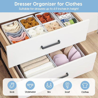 Yeqqzq 12 Pcs Drawer Organizer, Underwear Drawer Organizer Bins, Dresser Organizer for Baby Clothes, Dresser Drawer Dividers for Baby Clothing, Bra