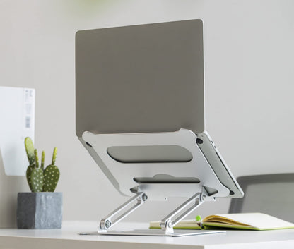 Properav Adjustable Aluminium Laptop & Tablet Stand Holder, Fully Adjustable Height & Angle Riser for MacBook Air/Pro, Dell, HP, ASUS, Google, Lenovo