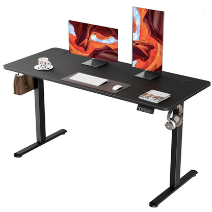 ERGOMAKER Electric Standing Desk 140x60cm, 2 Memory Presets, Black