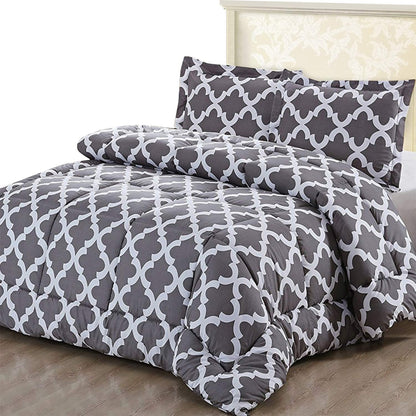 ComfyWell Double Duvet -Printed Comforter Bedspreads, Coverlets & Sets, 2 Pillowcases Warm and Anti Allergy All Season Coverless Duvet, Throws For