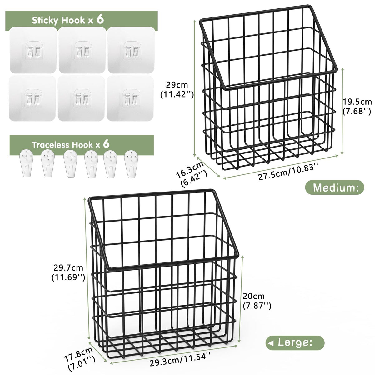 2 Pack Bath Toy Storage Organizer Basket, Large Metal Bathtub Shower Organizer, Wall Mounted Hanging Shower Basket