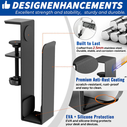 otuiaim Laptop Stand with Clamp for Desk Side, for Devices Thickness < 38mm