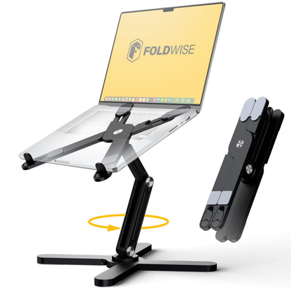 FoldWise X Premium Laptop Stand for Desk, 100% Aluminium with 360° Rotation