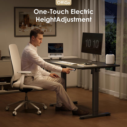 OffiGo Standing Desk, 120x60cm Height Adjustable Desk with 2 Memory Presets