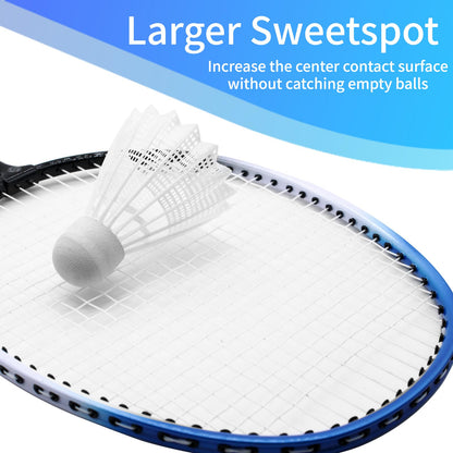 Magicorange Badminton Rackets Set of 4 for Outdoor Backyard Games, Including 4 Racquets,4 Shuttlecocks, 4 Replacement Grip Tapes & 1 Carry Bag