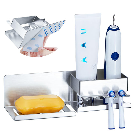 Electric Toothbrush Head Holder, Wall Mounted Electric Toothbrush Holder, Tooth Brush Holder for Bathroom, Adhesive Toothbrush and Toothpaste Holder,