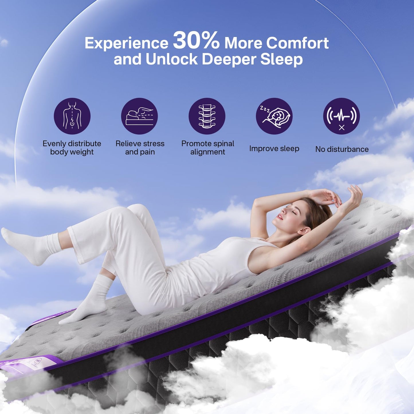 Queen Size Mattress, 14 Inch Deluxe Hybrid Queen Mattress in a Box, Cooling-Gel Memory Foam & Pocket Springs, Medium Firm, Pressure Relief, Extra Edge Support, 365-Night Trial (2026 Upgraded Support)