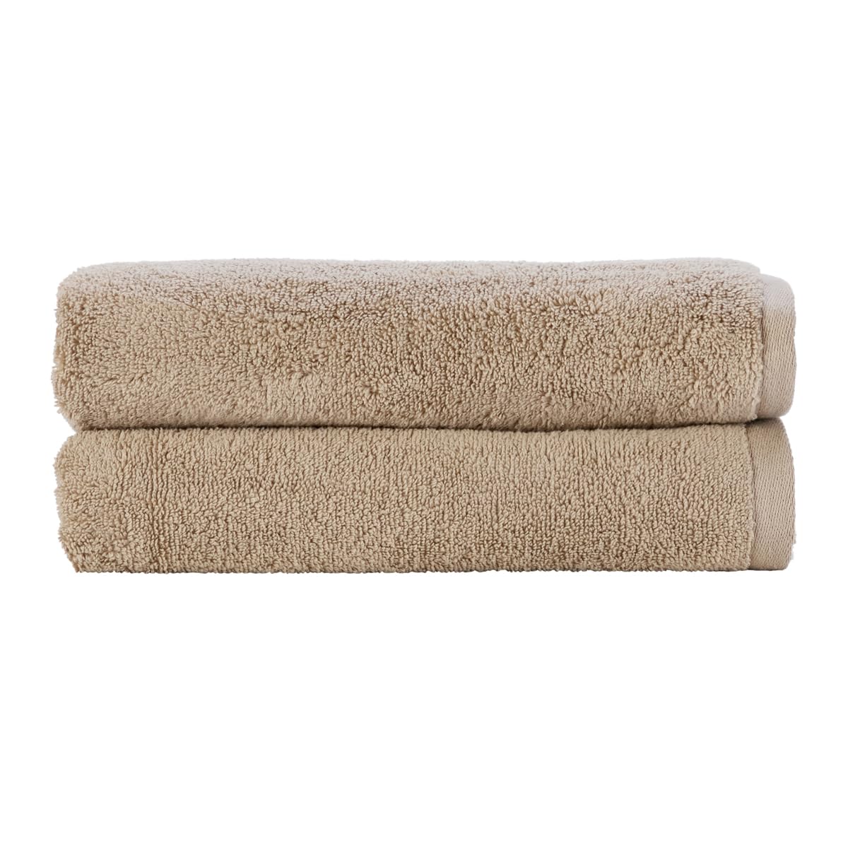 Christy Cirrus Lightweight Bath Towels | Set of 2 | Quick Dry | Super Soft and Fluffy | Lightweight Bathroom Shower Towels | 100% Cotton | Latte Beige