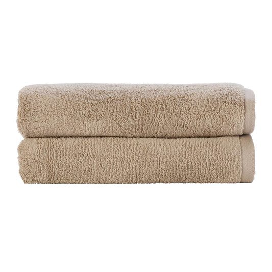 Christy Cirrus Lightweight Bath Towels | Set of 2 | Quick Dry | Super Soft and Fluffy | Lightweight Bathroom Shower Towels | 100% Cotton | Latte Beige