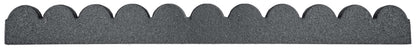 Flexi Curve Scalloped Garden Edging Rubber Landscape Scallop Lawn Border Edging Section 120cm (4ft), Grey, Pack of 4