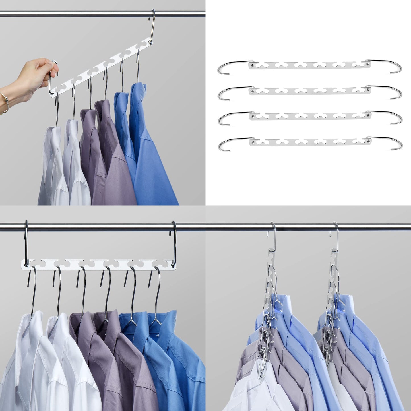 HOUSE DAY Space Saving Hangers, 4 Pack Magical Hangers, 26 cm