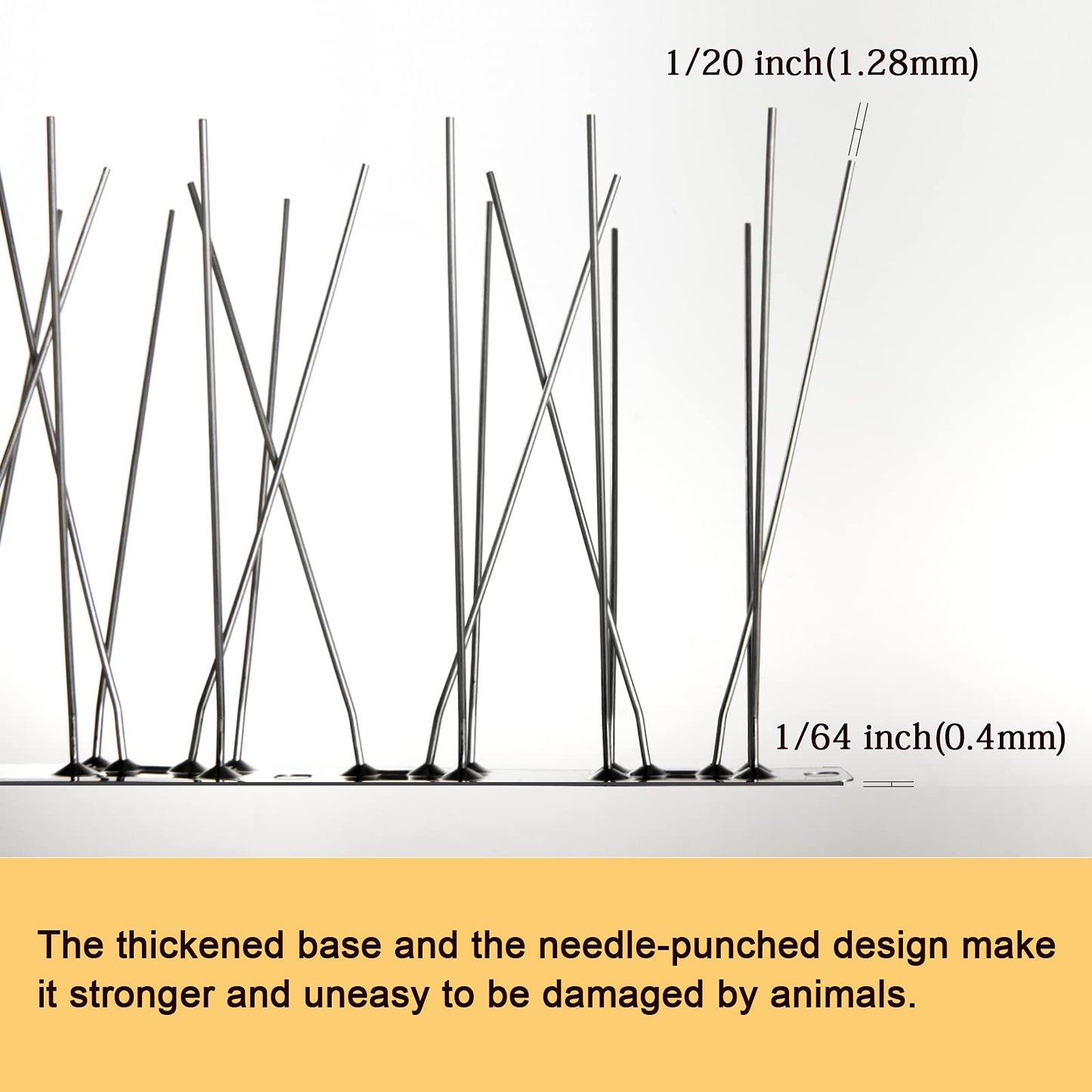 OFFO Bird Spikes with Stainless Steel Base,Cover 5.94m Pigeon Spikes for Roofs and Windows,Bird Deterrent Spikes Set for Deterring Crows,Seagulls and