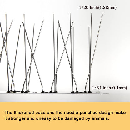 OFFO Bird Spikes with Stainless Steel Base,Cover 5.94m Pigeon Spikes for Roofs and Windows,Bird Deterrent Spikes Set for Deterring Crows,Seagulls and