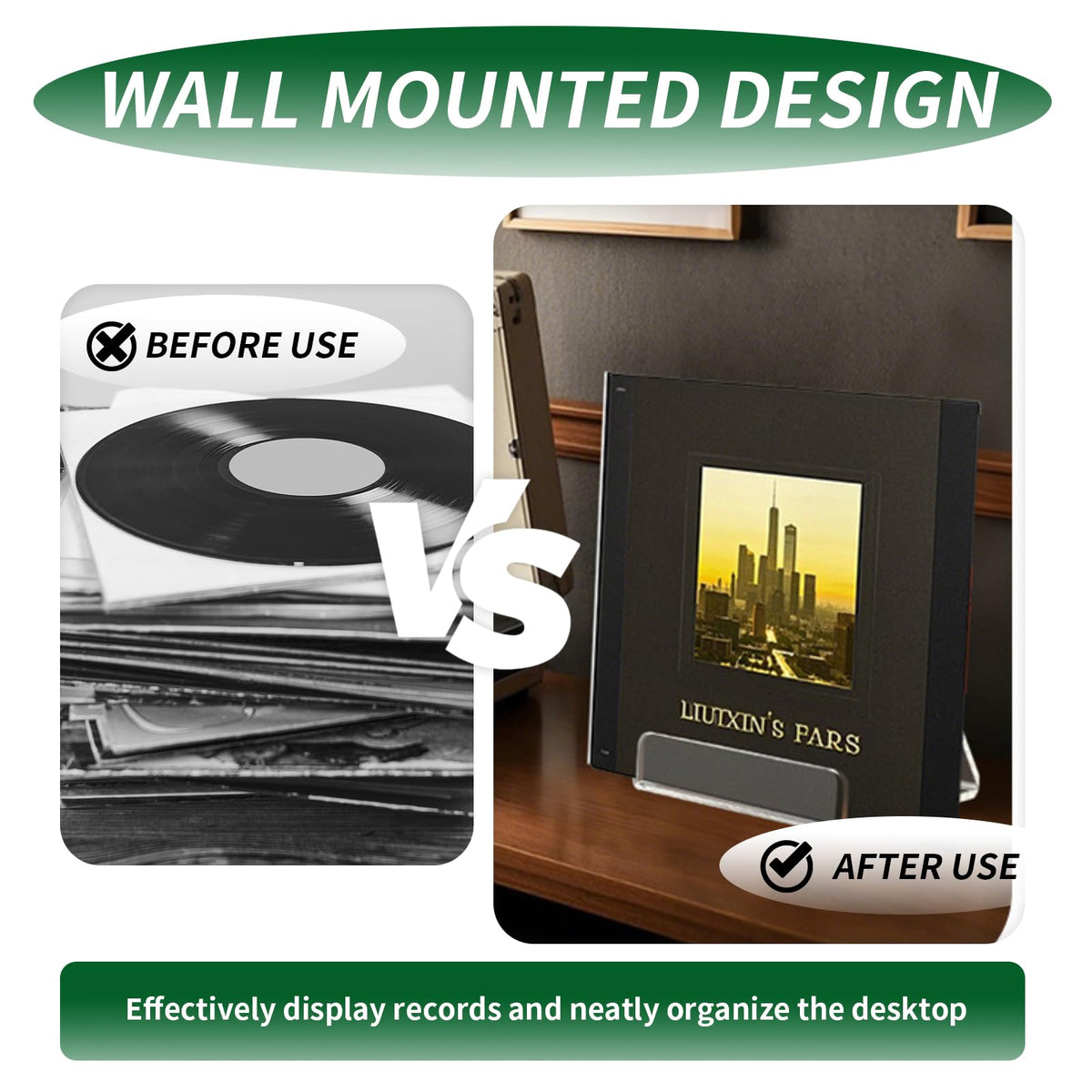 jinminamz Vinyl Mobile Holder, Storage Holder, Acrylic Vinyl Record Holder, Vinyl Display Stand, CD Holder Suitable for Discs, Books, Photo Frames