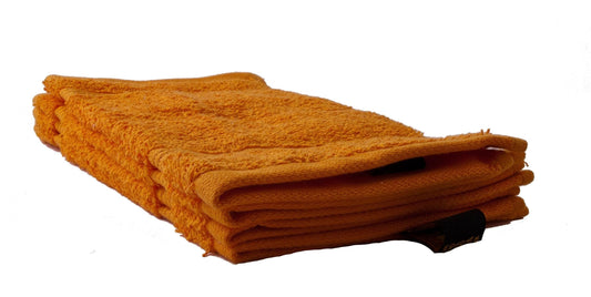 G?zze - Set of 4 New York Guest Towels, Luxuriously Soft and Absorbent, 100% Cotton, 30 x 50 cm - Orange