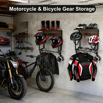 GHWMYD Motorcycle Helmet Holder Wall Mount for Moto Gear Storage Display