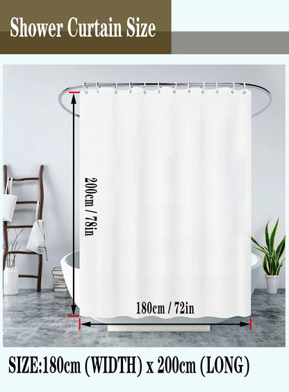 GONOVE Shower Curtain for Bathroom 180 x 200 cm Mildew Resistant Waterproof Polyester Fabric Triangle Shower Curtain Liner Washable Bath Curtain with