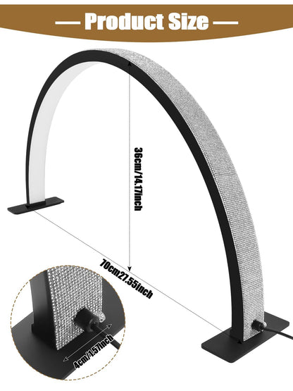 Kalolary 28inch Lash Light Lamp, 3000K-6000K Adjustable Brightness Half Moon Desk Light for Lash Extensions, Fill Half Moon for Eyelash, Facial Spa,