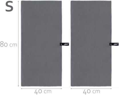 Actidry Microfibre Towel - light and absorbent - 9 colours S M L XL sizes - great for beach, sports and outdoor activity - S (40 x 80 cm) 2 pieces
