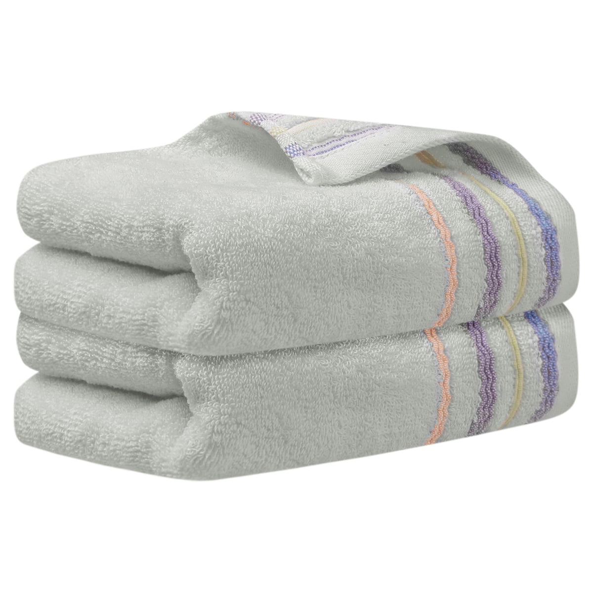 HMETOL Colorful Striped Pattern 2 Pack Hand Towels for Bathroom Travel
