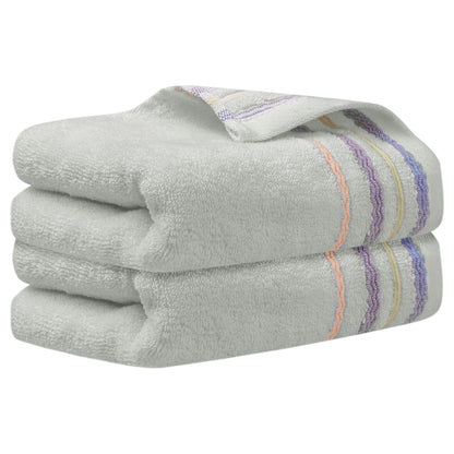 HMETOL Colorful Striped Pattern 2 Pack Hand Towels for Bathroom Travel