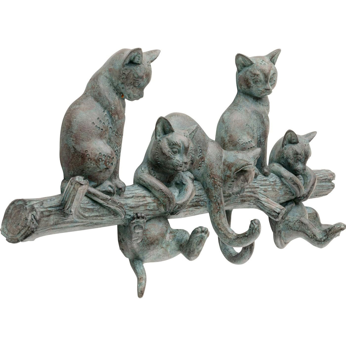 Kare Design Wall Hook Rack Cats Life, Grey, 42 cm, Cat Motif, Home Decor, Wall Organizer, Funny Sculpture, for Coat and Hat
