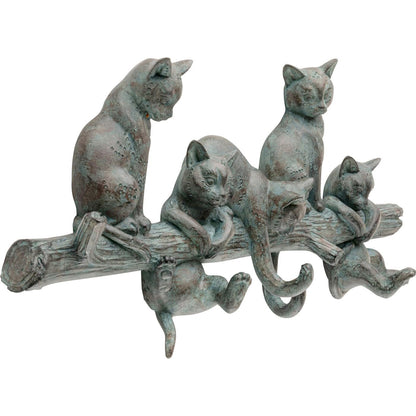 Kare Design Wall Hook Rack Cats Life, Grey, 42 cm, Cat Motif, Home Decor, Wall Organizer, Funny Sculpture, for Coat and Hat