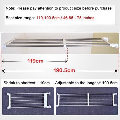 BAOYOUNI Extendable Wardrobe Cupboard Shelf Rack Heavy Duty Adjustable Closet Storage Shelves Expanding Clothes Hanging Tension Pole Rods Kitchen