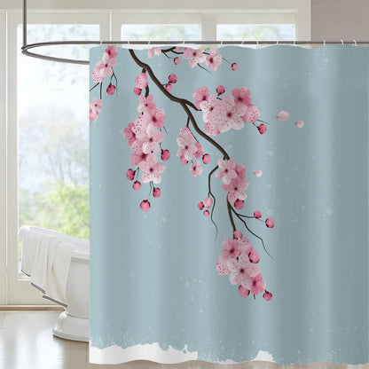 FAIRYGATE Shower Curtains for Bathroom Curtain Garden Floral Flowers Plants Waterproof Mould Proof Resistant Washable Polyester with Hooks Bath Wet