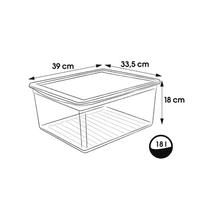 keeeper Clearbox with Air Control System, 39x33.5x18 cm, 18 Litre, Bea, Transparent