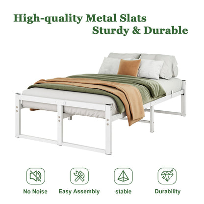 VECOCHO Bed 120 x 200 cm, Double Bed Frame with Metal Slatted Base, 32 cm High Storage Space, Black