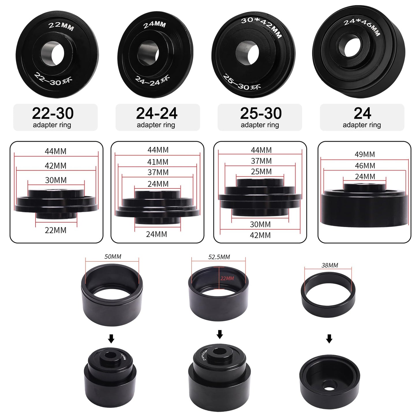 Mimoke Bicycle Bottom Bracket Install and Removal Tool for BB86 BB30 BB91 BB92 PF30 Mountain Road Bike headset Press in Tool (Red)