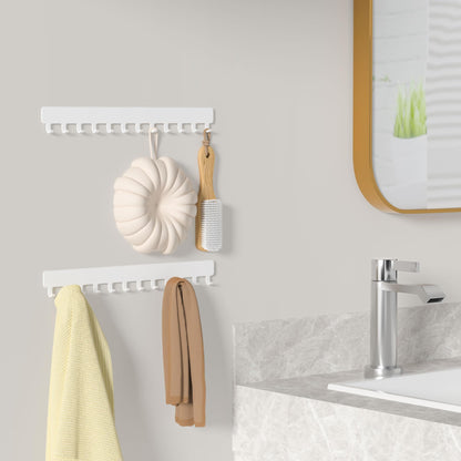 Josmimic Wall Necklace Organizer Holder: Wall Mounted Jewelry Hanging Storage Necklaces Display Hanger White 2 PCS