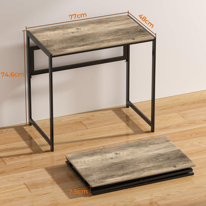 GreenForest Folding Desk 80cm No Assembly Required for Small Space, Grey