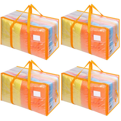 Dntorx 4 Pack 105L Moving Bags Clothes Storage Bags Drom Packing Box, Orange
