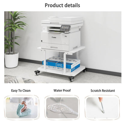 PUNCIA 2-Tier Laser Printer Stand with Storage Shelf Movable Copier Stand
