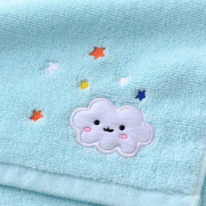 sense gnosis 100% Cotton Cloud Kids Facial Towels, Fingertip Towels for Bathroom Towel Set Star Embroidered Children Towels & Baby Washcloths