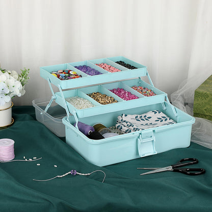 IGNPION 3 Tiers Craft Stackable Storage Box,Plastic Tool Dividing Organiser