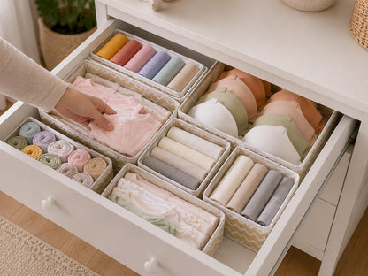 Qoolish Drawer Organiser Set of 6 Sturdy Draw Organizer to sort Your bedroom, Wardrobe and Drawer