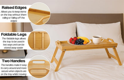 Aidapt Wooden Lap Tray Table with Folding Legs.Homework,Crafts,Reading,Laptop Table.Easy to Store, Lightweight,Use in Bed or on Sofa